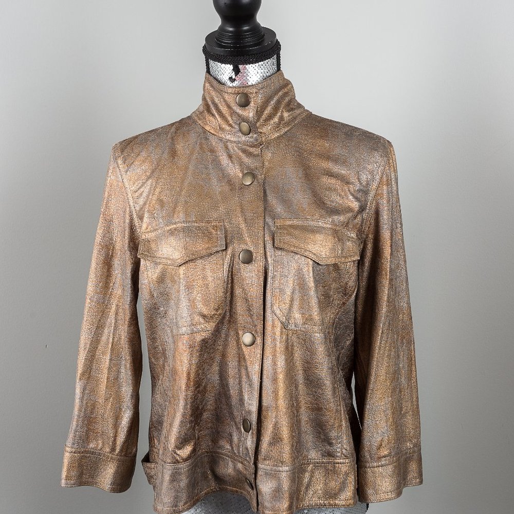 NWOT Ruby Rd. foiled jean type jacket - M - Picture 3 of 4